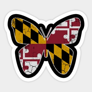 Maryland Flag Butterfly Butterflies Art Vintage Graphic Sticker